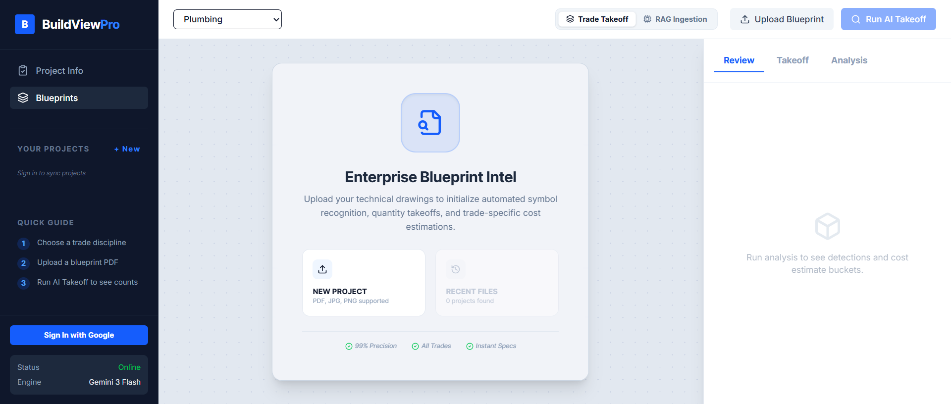 BuildView Pro Interface Overview