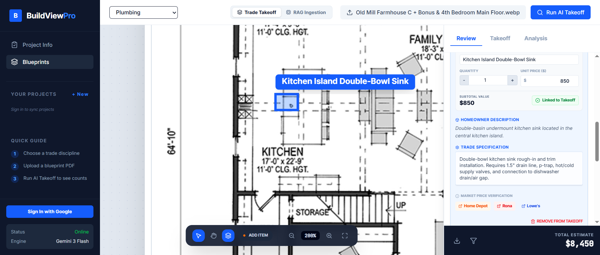 BuildView Pro Interface Details